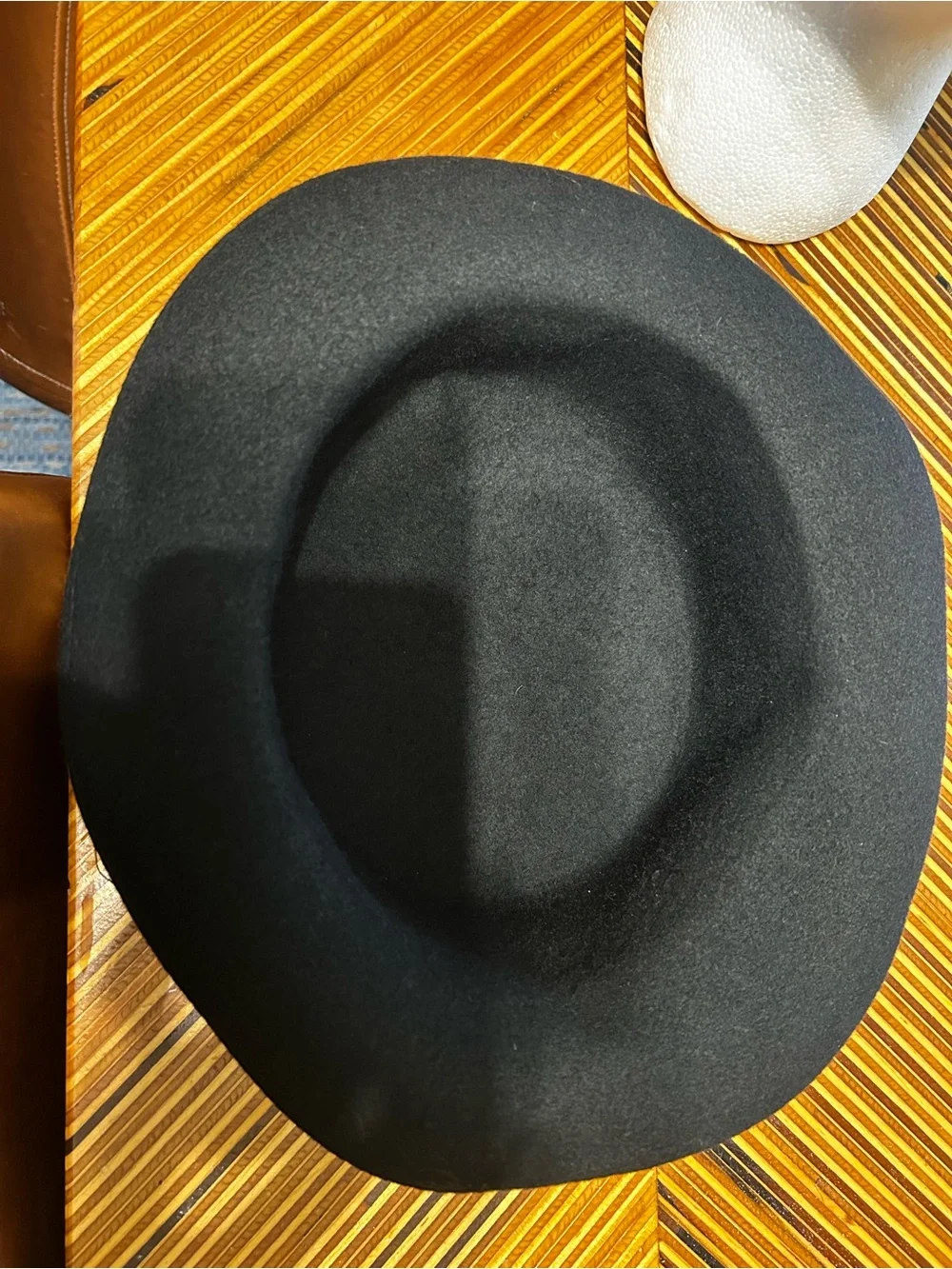 Classic Black Wool Pork Pie Fedora Teller Bowler Hat -  Accessories
